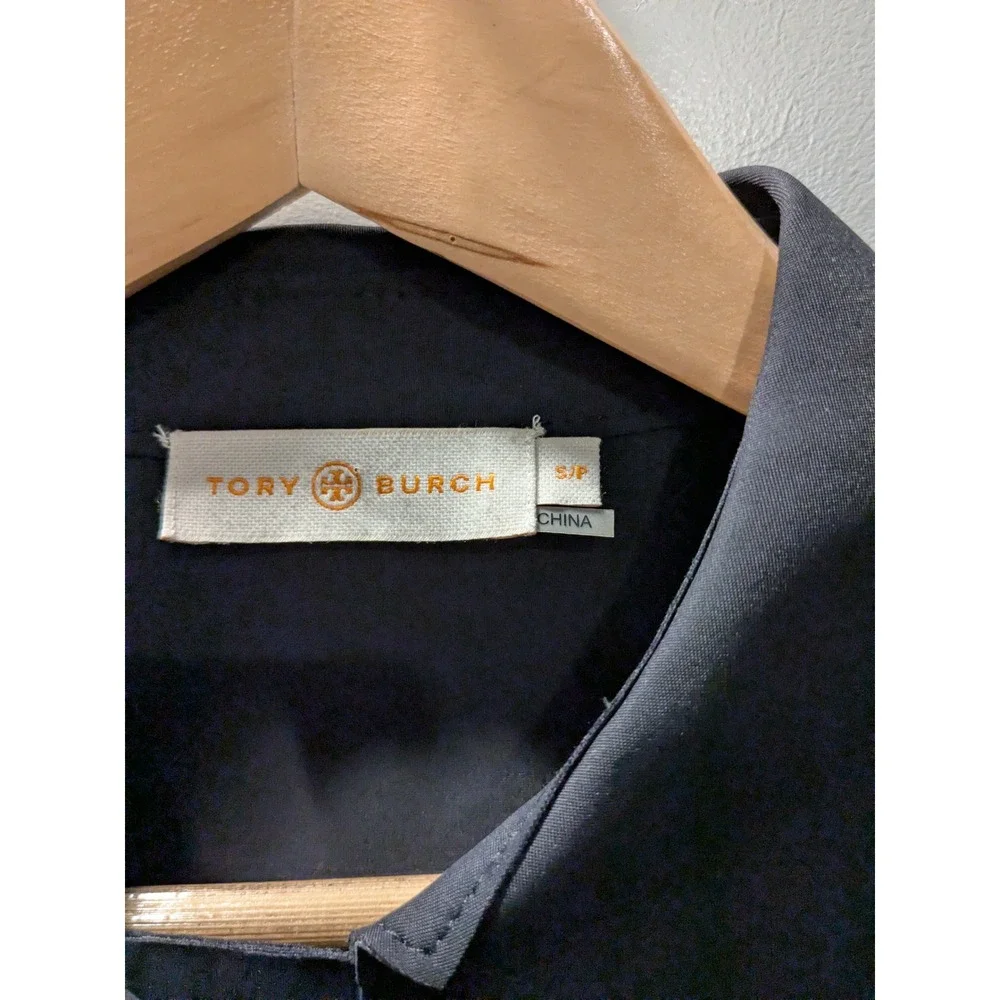 Tory‎ Burch Courbette Corpcore Trench Minidress Womens Small Black Bistretch S/P